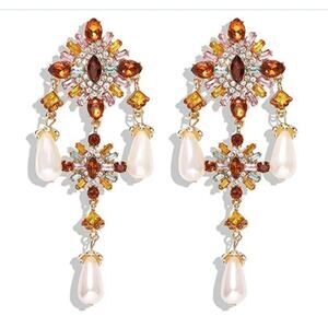 Bridal Formal Chandelier Pearl Earrings